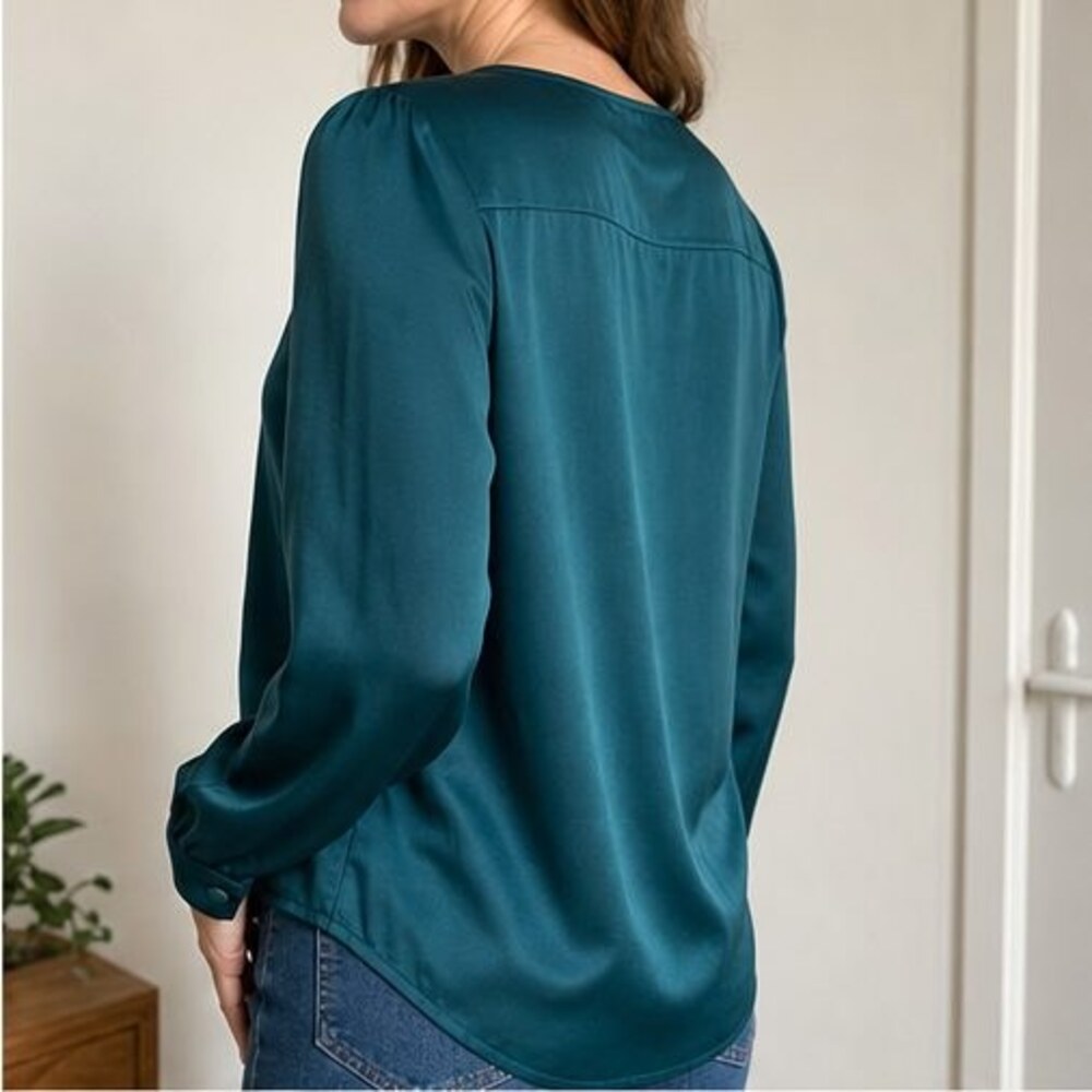 Teal Ruffle Blouse - Picture 3 of 6